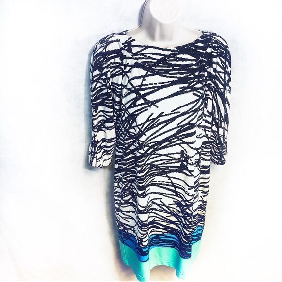 Adrianna Papell Striped Sheath Dress Sz 6 - Picture 1 of 8